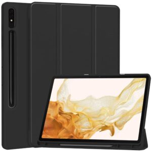 Samsung Galaxy Tab S10 Plus Trefaldigt fodral med pennfack - Svart