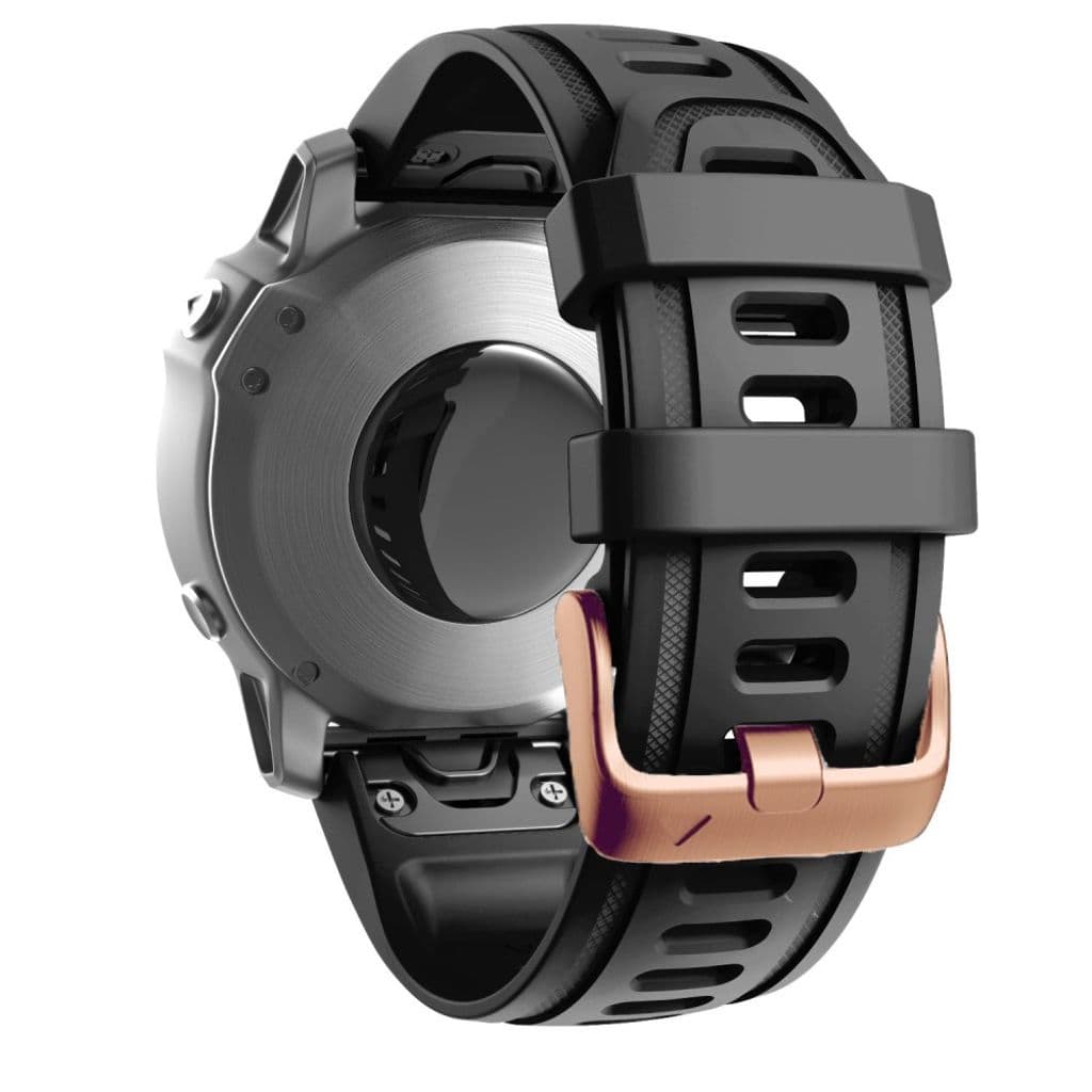Garmin Fenix 7S/6S/5S/Instict 2 etc. Klockarmband i silikon - Svart