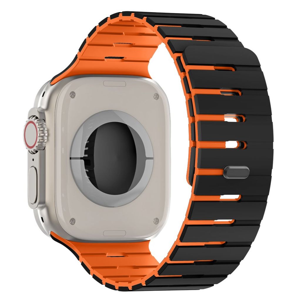 Apple Watch 49/46/44/42mm Armband Silikon Tvåfärgat - Svart/Orange