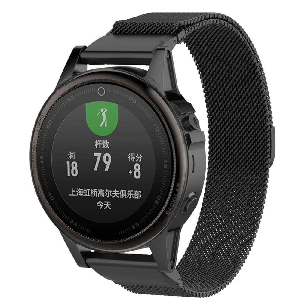 Garmin Fenix 5S / 5S Plus Milanesiskt klockarmband - Svart