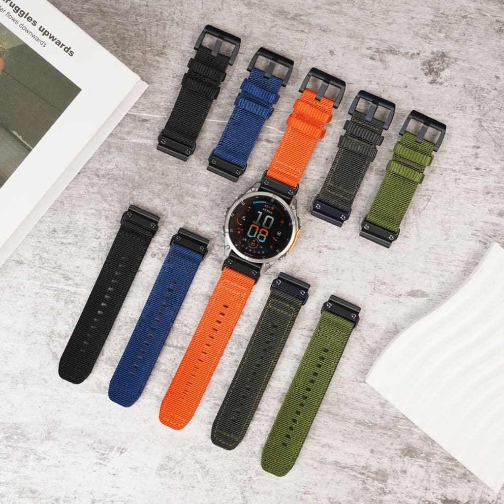 Garmin Fenix 8 43mm etc. Klockarmband i nylon - Mörkblå - Bild 3