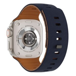 Apple Watch 49/46/44/42mm Texturerat Silikonarmband - Blå/Brun