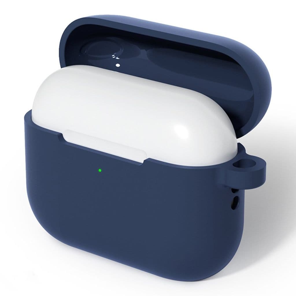 Apple AirPods Pro 3 Skal i silikon med karbinhake - Mörkblå