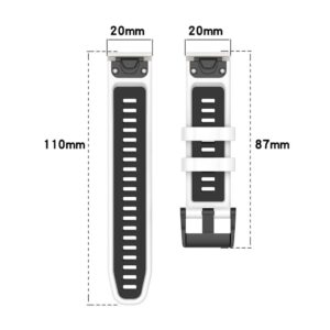 Garmin Fenix 7S/7S Pro/6S etc. Tvåfärgat klockarmband i silikon - Orange/Svart