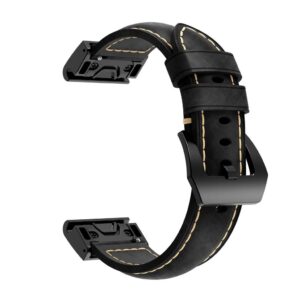 Garmin Fenix 5X Armband i äkta läder - Svart