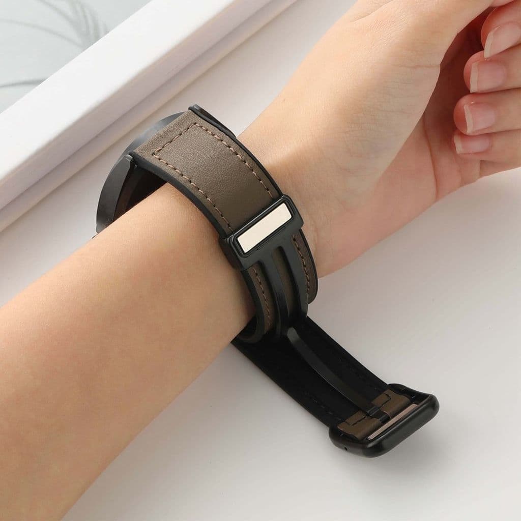 Samsung Galaxy Watch 6 Klockarmband i PU-läder, 20 mm - Mörkbrun - Bild 3