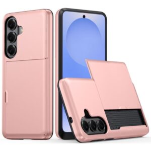AMORUS Samsung Galaxy S26/S26 Pro Plånboksskal Korthållare - Roséguld