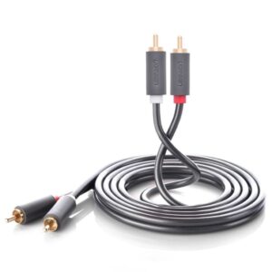 Ugreen 2x RCA/Cinch Stereokabel för ljud och bild, 5m - Grå