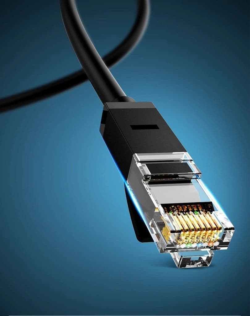 Ugreen Ethernet nätverkskabel RJ45, Cat6, UTP, 1000Mbps, 1m - Svart - Bild 3
