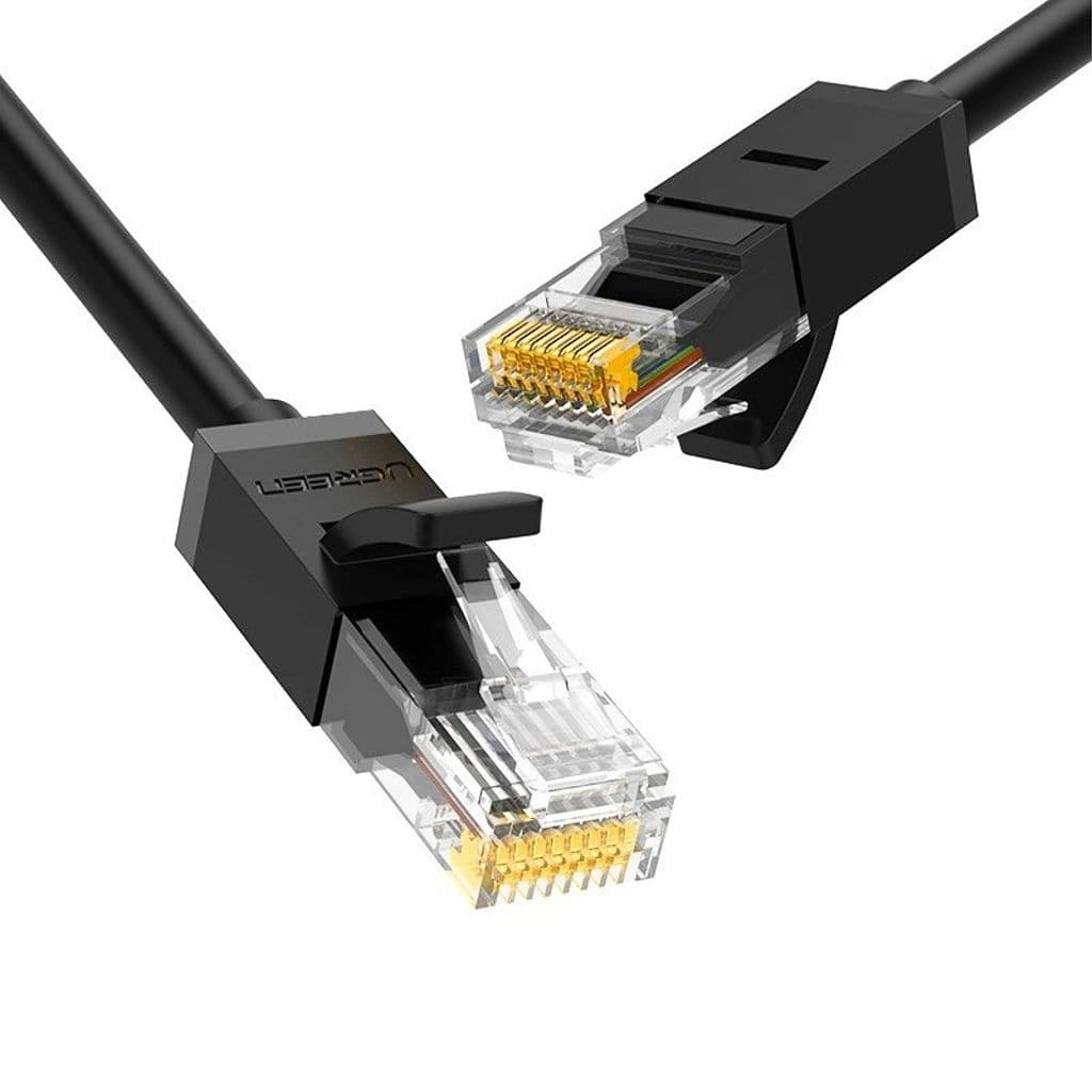 Ugreen Ethernet nätverkskabel RJ45, Cat6, UTP, 1000Mbps, 1m - Svart