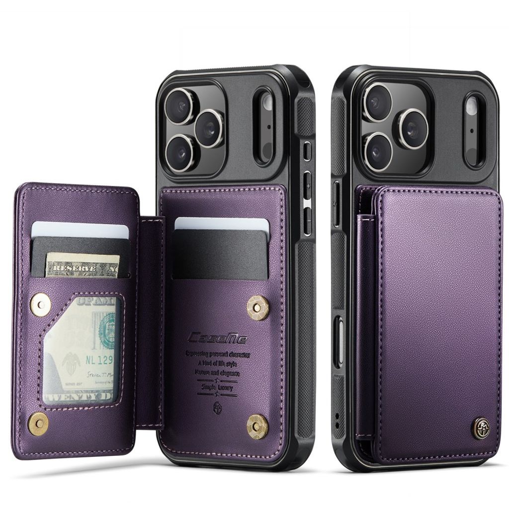 CASEME Plånboksfodral med RFID-skydd till iPhone 18 Pro Max/17 Pro Max - Lila