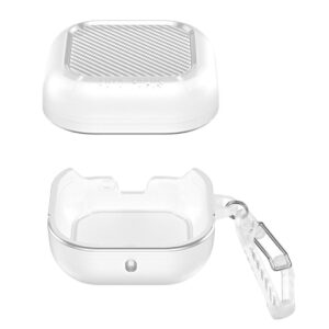 Samsung Galaxy Buds4/Buds4 Pro Fodral med kolfiberstruktur och karbinhake - Transparent