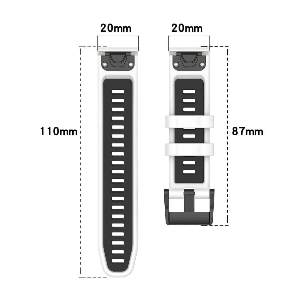 Garmin Fenix 7S/7S Pro/6S etc. Tvåfärgat klockarmband i silikon - Grön/Svart - Bild 5