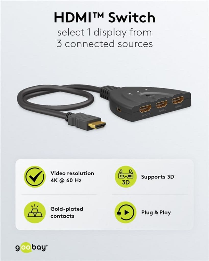 Goobay Series 2.0 HDMI-switch - Svart - Bild 5
