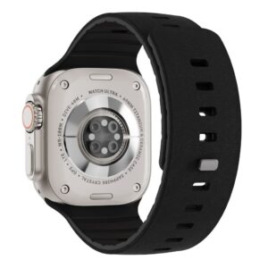 Apple Watch 42/41/40/38mm Texturerat silikon-armband - Svart