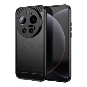 Xiaomi 17 Ultra 5G Skal med kolfibertextur och borstad yta - Svart