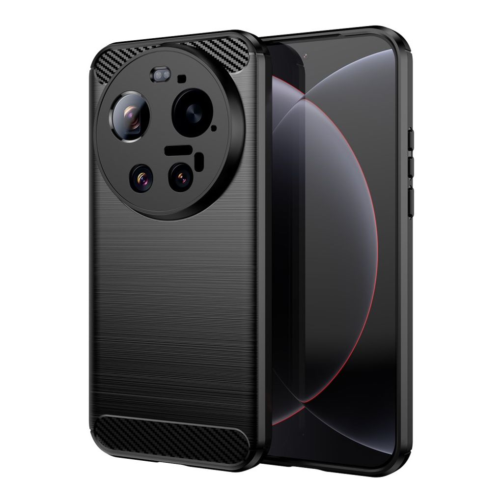 Xiaomi 17 Ultra 5G Skal med kolfibertextur och borstad yta - Svart