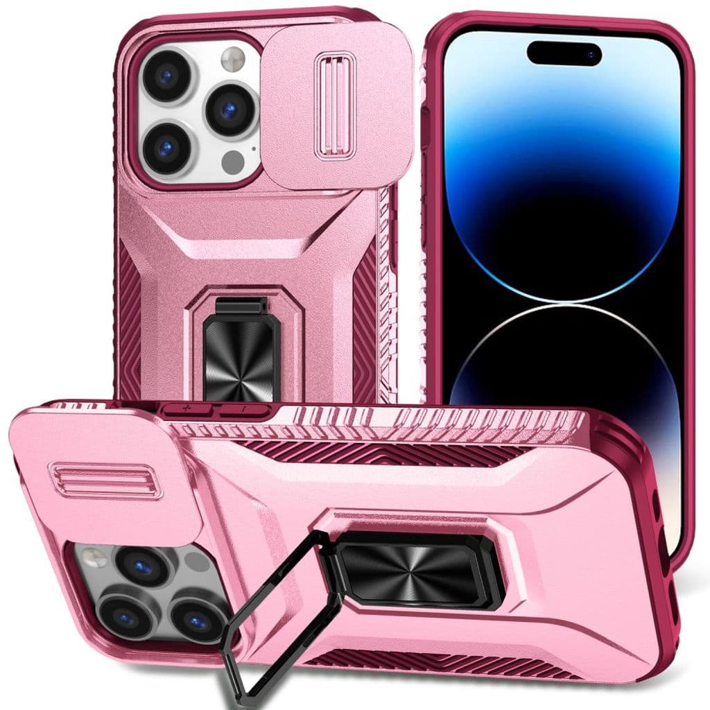 iPhone 14 Pro Skal Ringställ/Kameraskydd – Rosa