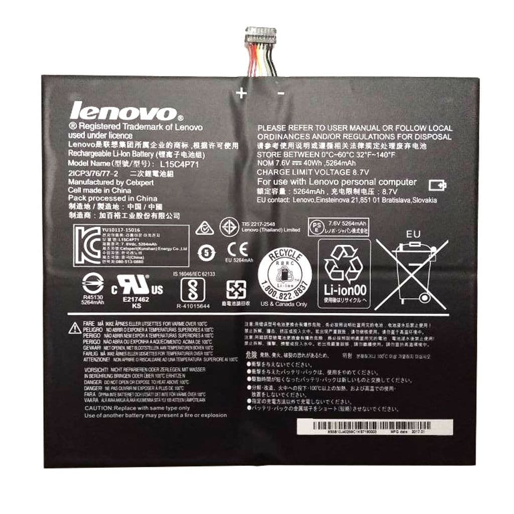 Lenovo batteri Chelsea CP/C L15C4P71 7,6V 40Wh 4C bty L15C4P71 5B10J40259