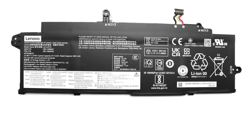 Lenovo Laptop Batteri internt, 4c 57Wh, Li-ion, LG