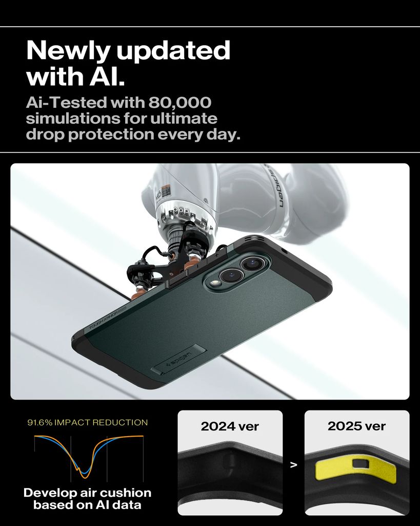Spigen Samsung Galaxy S25 Edge Tough Armor MagFit Skal - Svart - Bild 3