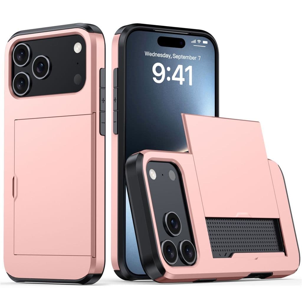 iPhone 17 Pro Max Skal med kortfack - Roséguld