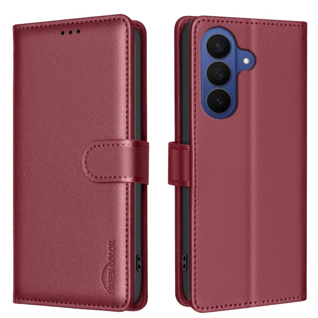 BINFEN COLOR Samsung Galaxy A37 5G Plånboksfodral RFID-blockering - Röd