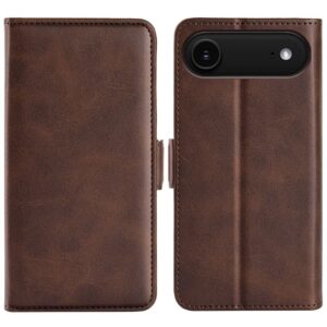 iPhone Air Plånboksfodral i kalvstruktur - Brun