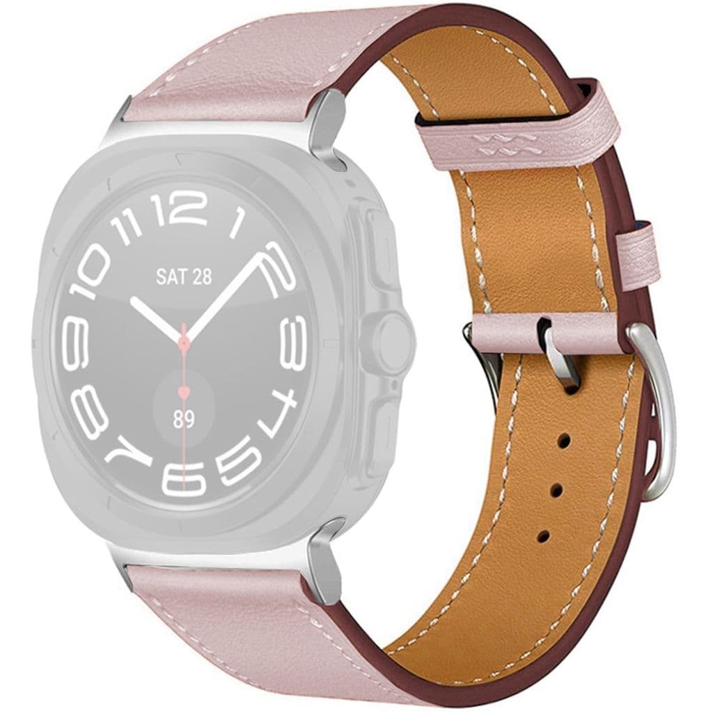 Samsung Galaxy Watch Ultra 47mm Klockarmband Äkta läder – Ljusrosa