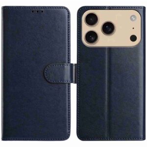 iPhone 18 Pro Max/17 Pro Max Plånboksfodral i PU-läder med 8 kortplatser - Mörkblå