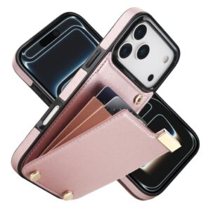 iPhone 18 Pro Max/17 Pro Max Skal med korthållare - Roséguld