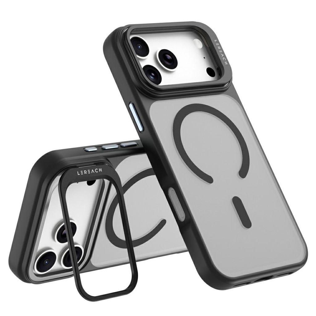 LEREACH iPhone 18 Pro Max/17 Pro Max MagSafe Skal med ställ - Svart