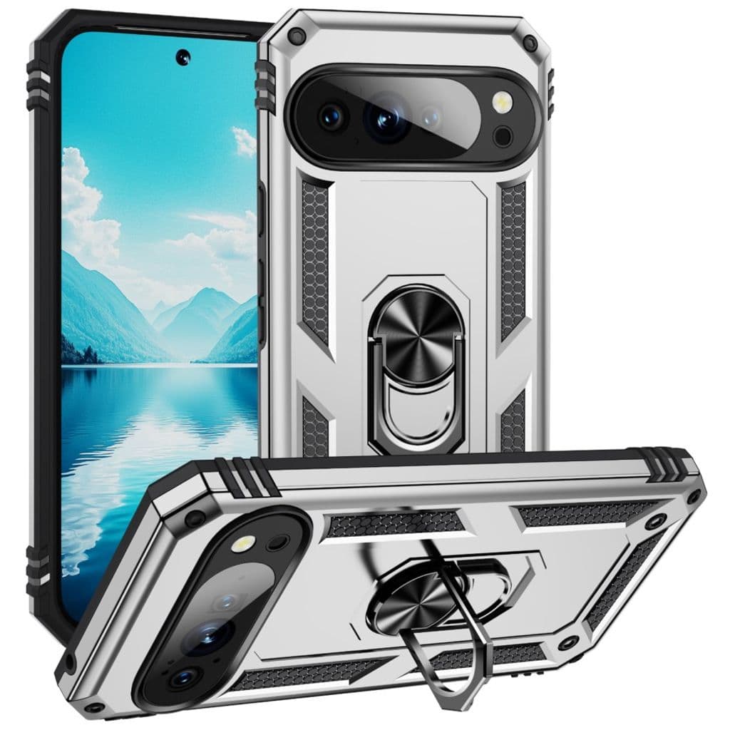 Google Pixel 10 / 10 Pro Telefonskal med Stativ - Silver