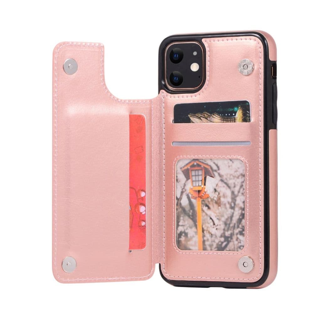 iPhone 11 Skal med Kortfack - Roséguld
