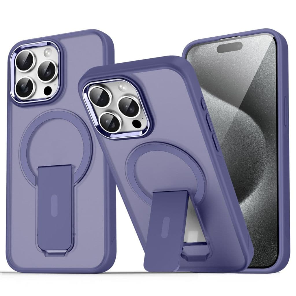 iPhone 14 Pro MagSafe Skal med Stativ – Lila