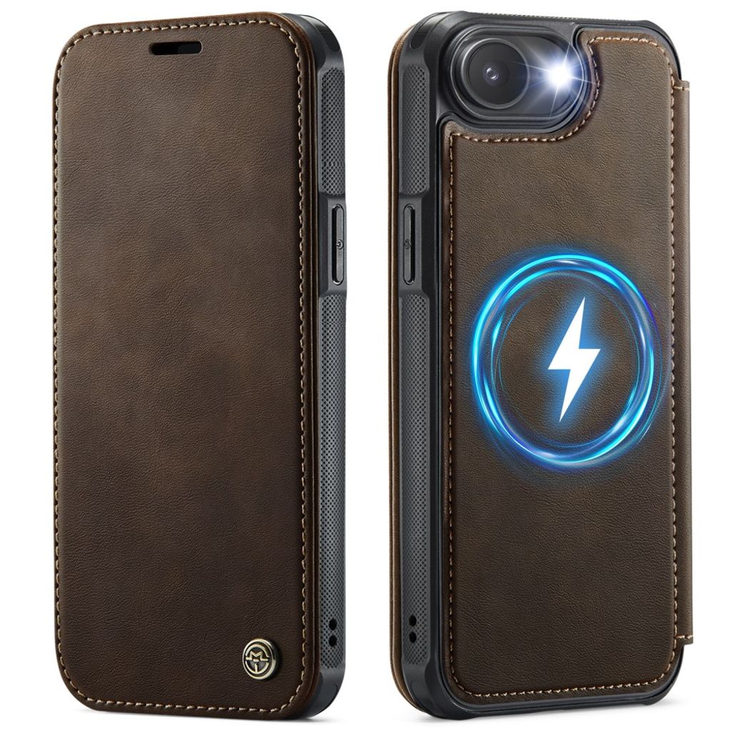 CASEME iPhone 16e/17e Plånboksfodral MagSafe RFID-blockering - Brun