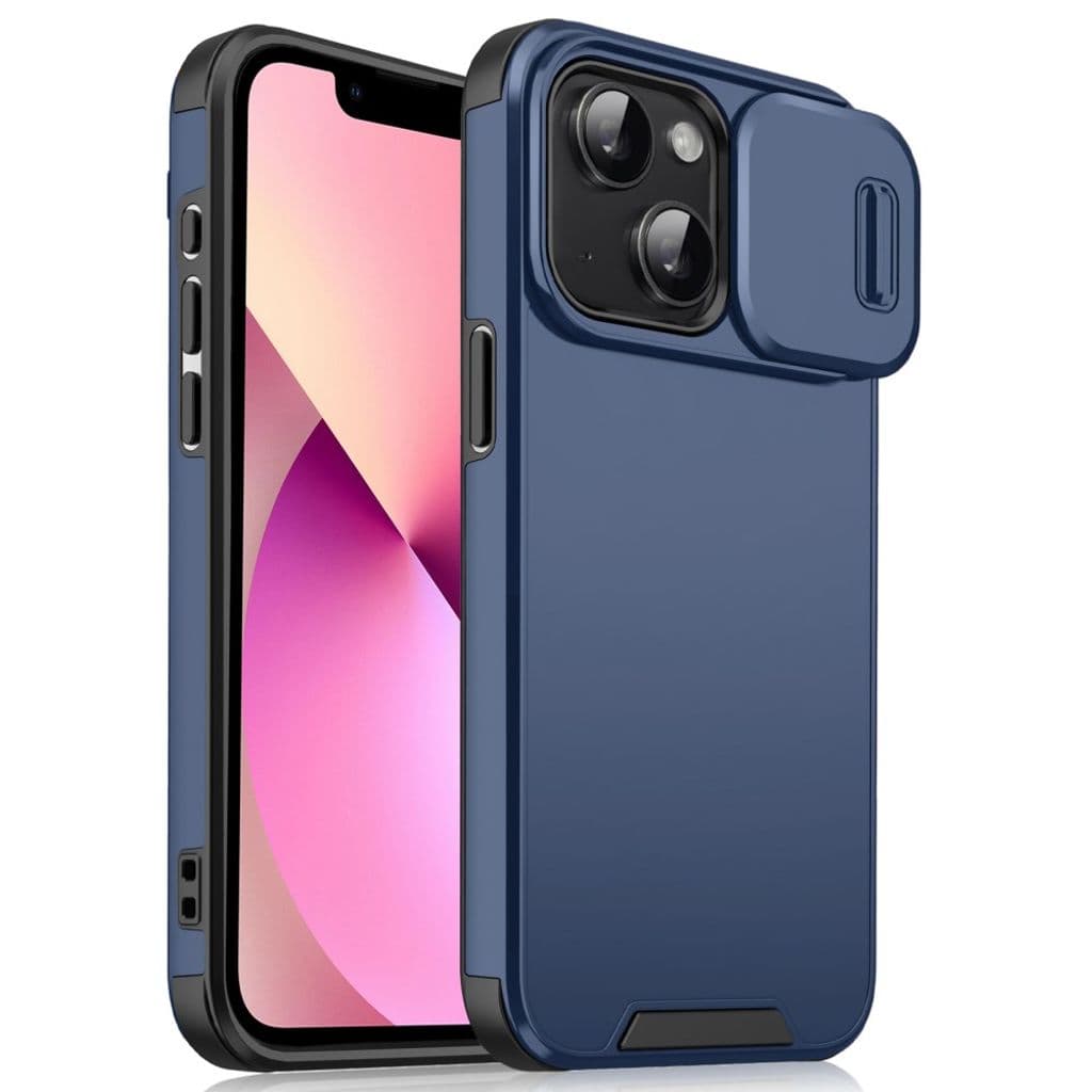 iPhone 13 mini Skal med Skjutbart Kameraskydd – Blå