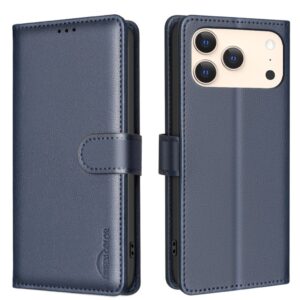 BINFEN COLOR iPhone 18 Pro Max/17 Pro Max Plånboksfodral i PU-läder - Blå