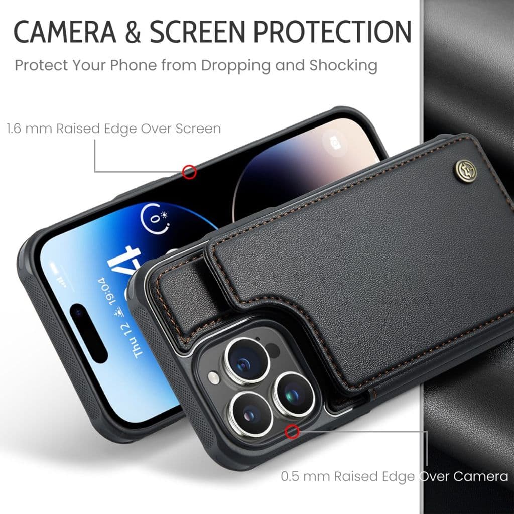 CASEME iPhone 14 Pro Plånboksskal RFID-blockerande – Svart - Bild 5