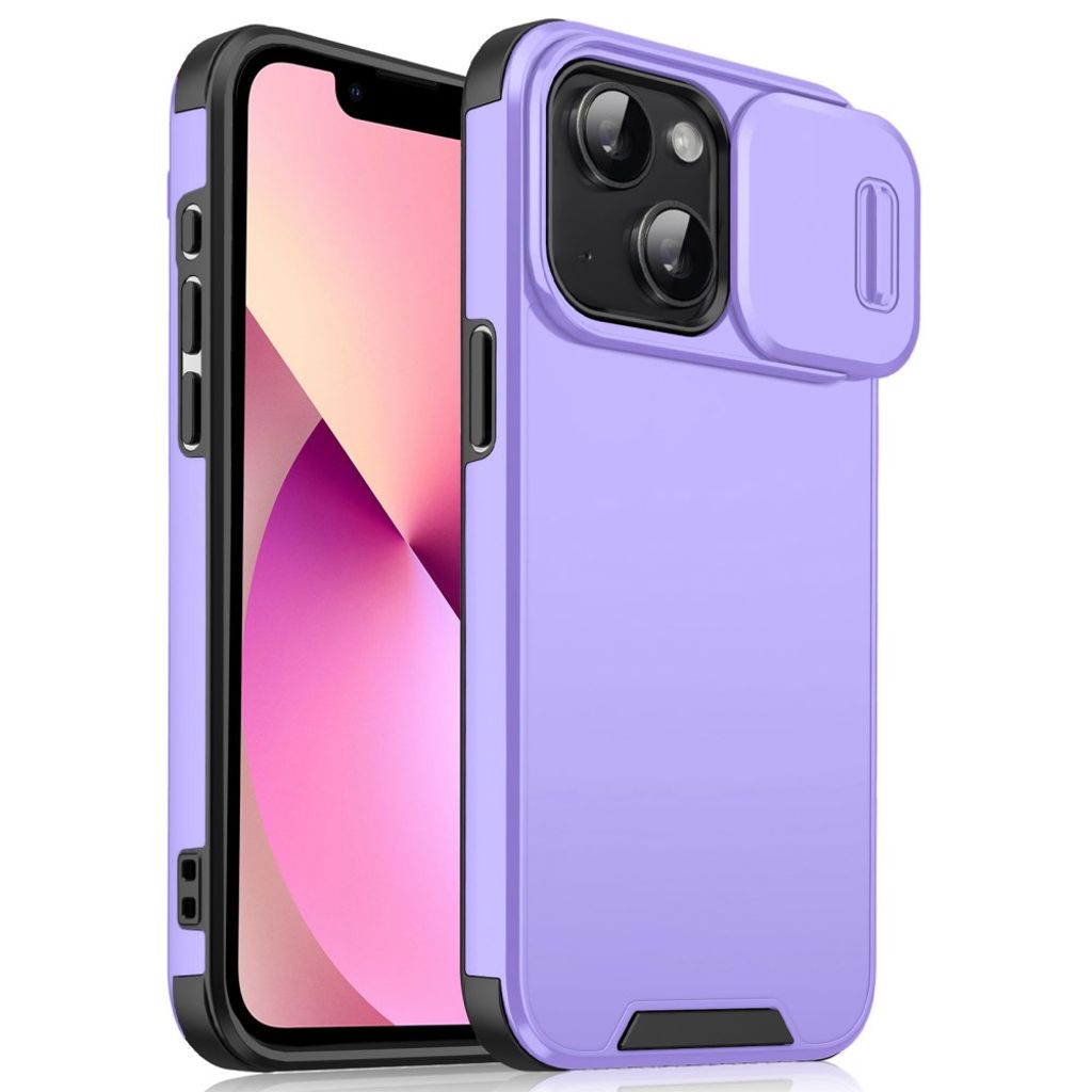 iPhone 13 Mini Skal med glidbara linsskydd - Lila