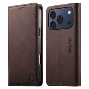 DIERFENG Plånboksfodral till iPhone 18 Pro/17 Pro - Mörkbrun