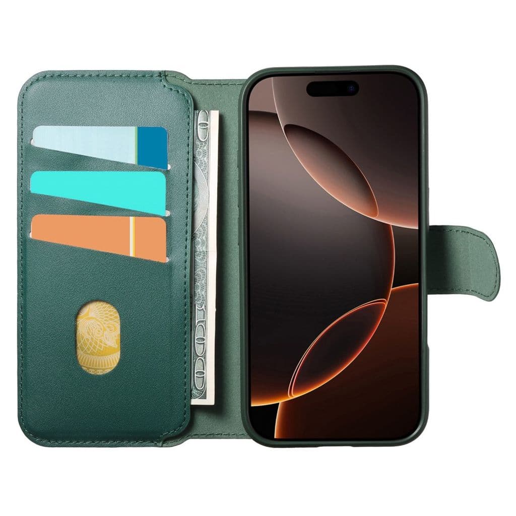 CASENEO iPhone 16 Pro Max Plånboksfodral RFID-blockerande – Grön - Bild 2