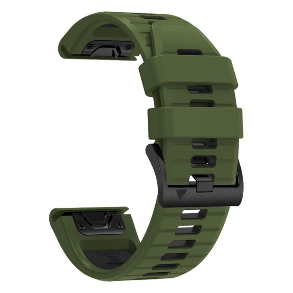 Garmin Fenix 7X/6X/6X Pro etc. Tvåfärgat klockarmband i silikon - Grön/Svart - Bild 3