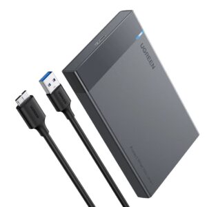 Ugreen 2,5" SATA HDD/SSD-hölje med USB-A till mikro-USB-kabel, 5Gbps – 0,5m – Svart