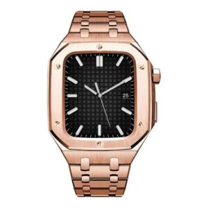 Apple Watch Series 8 / 7 45mm Klockarmband med Skal - Roséguld