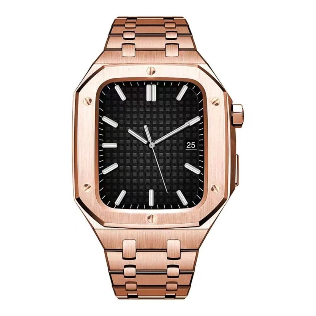 Apple Watch Series 8 / 7 45mm Klockarmband med Skal - Roséguld