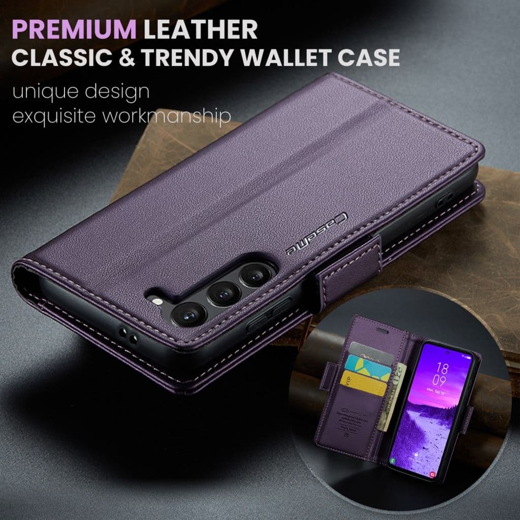 CASEME Samsung Galaxy S25 Plånboksfodral - Lila - Bild 5