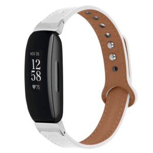 Fitbit Inspire/Inspire HR/Inspire 2/Ace 2 Armband i äkta läder - Vit