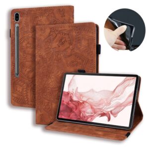 Samsung Galaxy Tab S11 Ultra Plånboksfodral Mandala – Brun