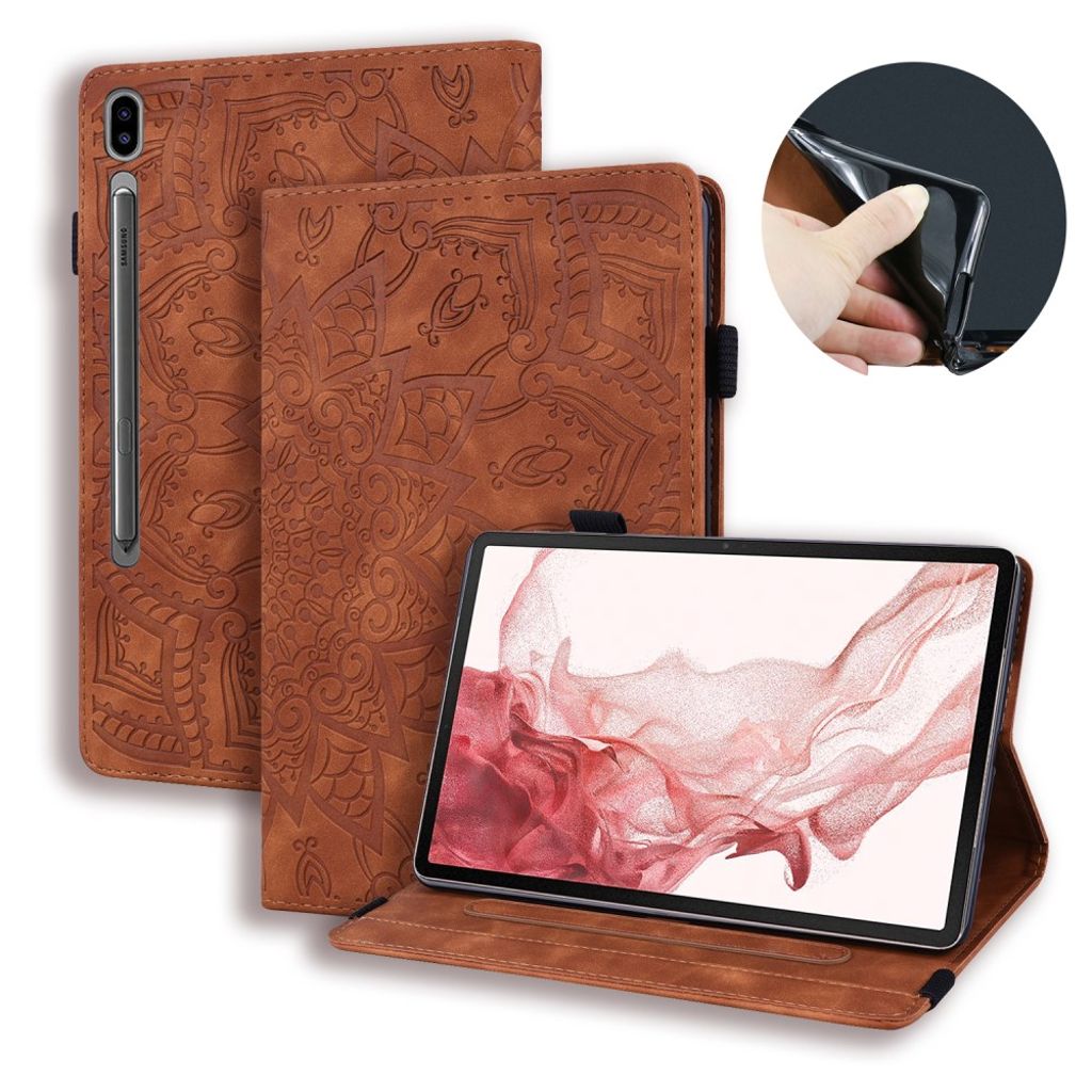 Samsung Galaxy Tab S11 Ultra Plånboksfodral Mandala – Brun